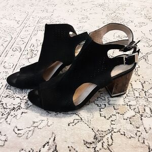 Louis et Cie Black Suede Block Heels
